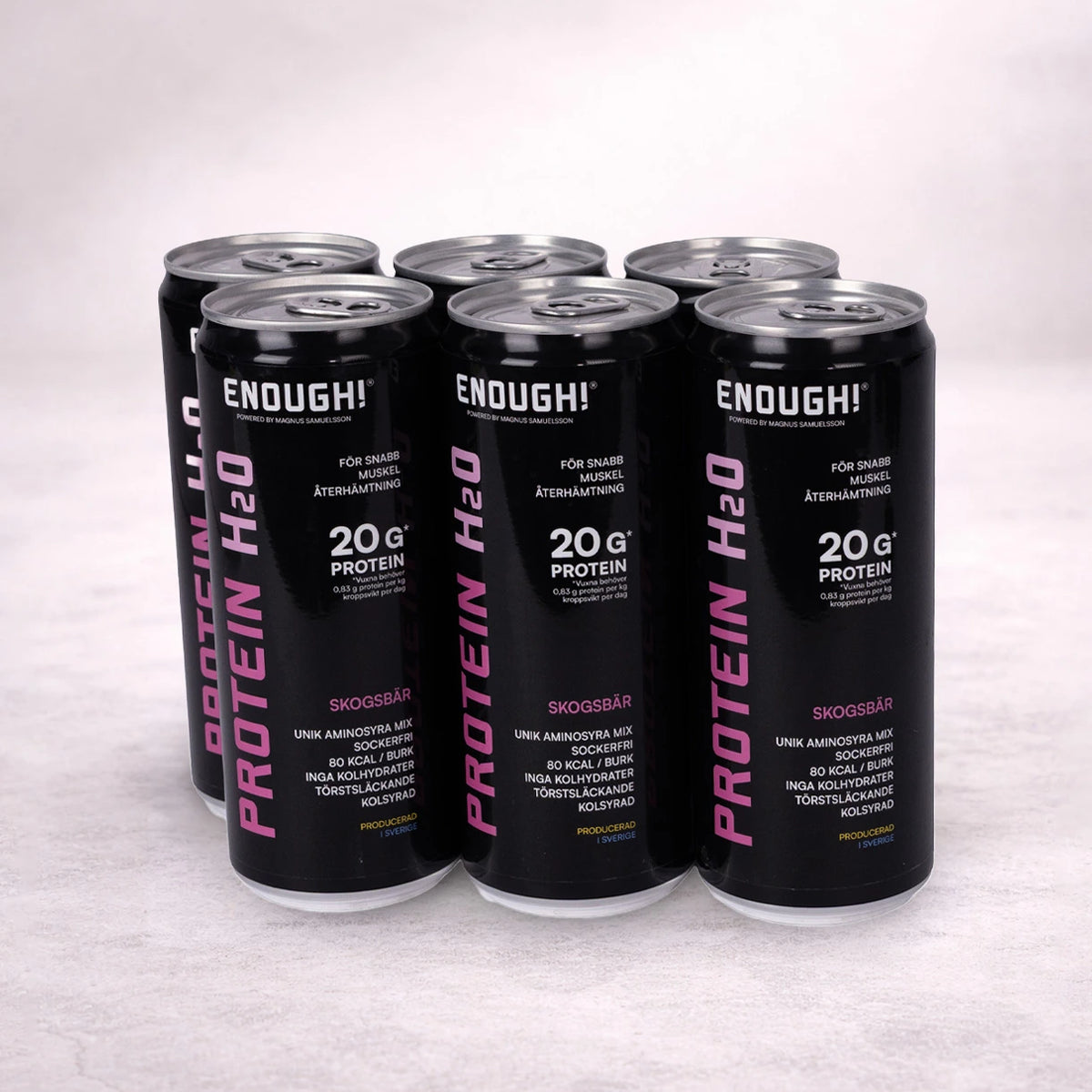 6-pack Enough Protein H2O i smak av Skogsbär