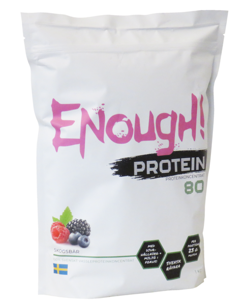 Enough Proteinkoncentrat 80 Skogsbär 1kg NY DESIGN!