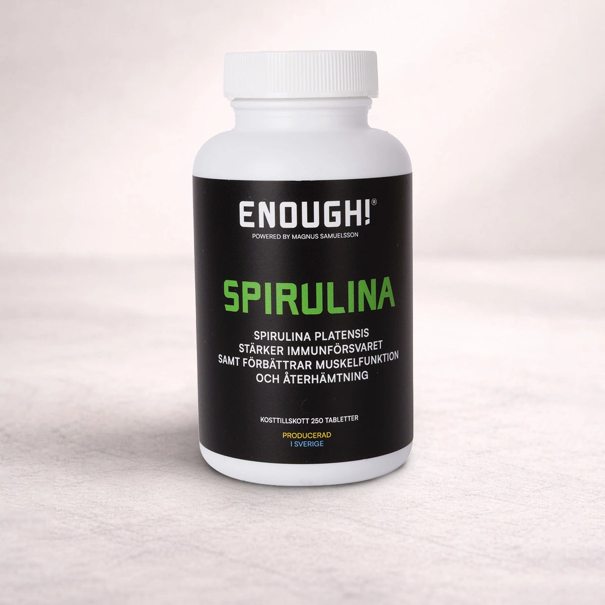 Burk med Spirulinatabletter från Enough