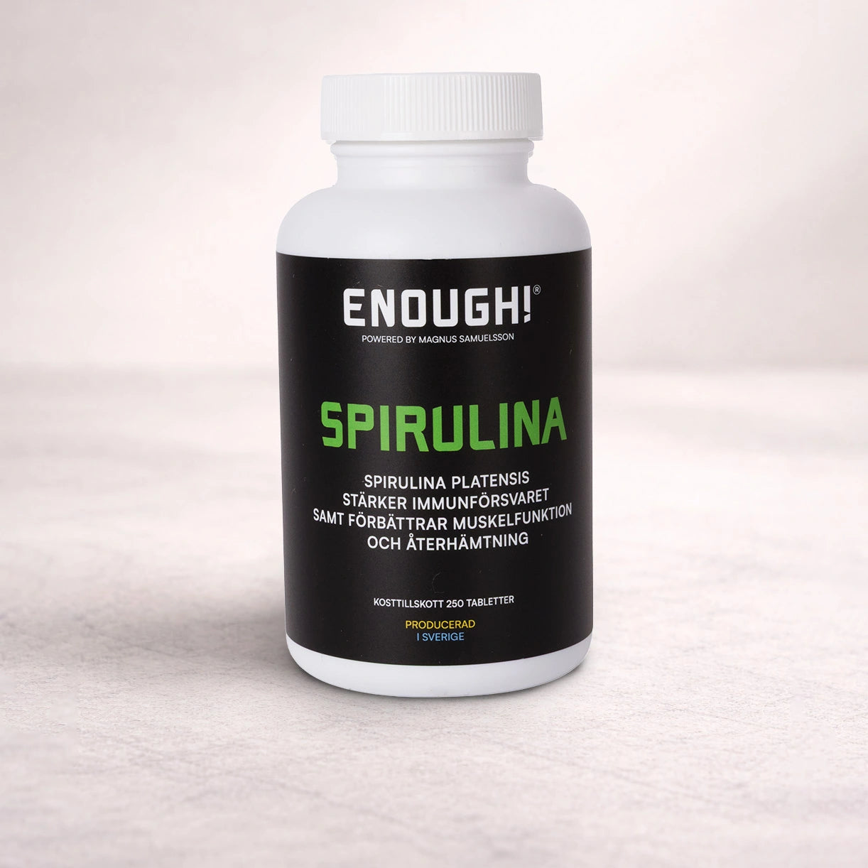 Burk med Spirulinatabletter från Enough