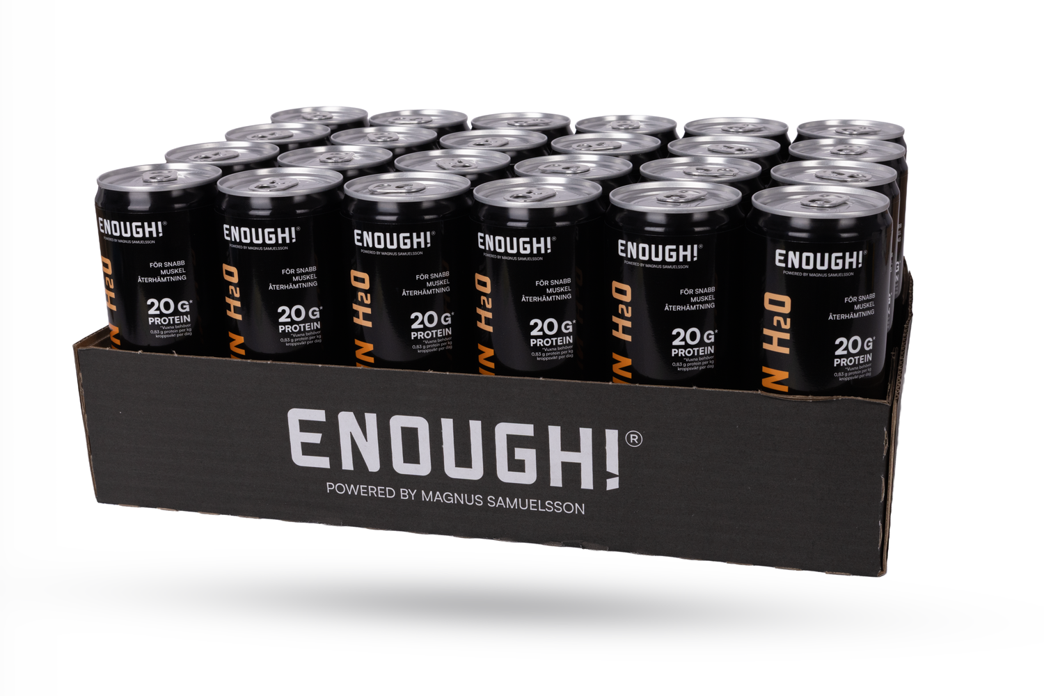 Proteinvatten med clementinsmak – sockerfri proteindryck i 24-pack från Enough